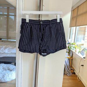 Navy Vertical Stripes Shorts